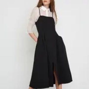 J.ING US Astraea black slit hem midi dress. Size large. New with tags/packaging